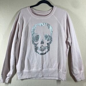 Zadig & Voltaire Upper Skull Foil‎ Crewneck L Pink Halloween Rock Edgy Comfort